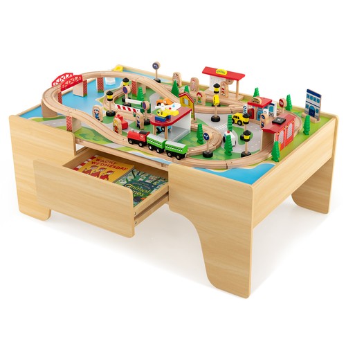 Wooden train set table - &,