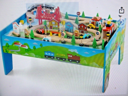 Wooden train set table for - set,